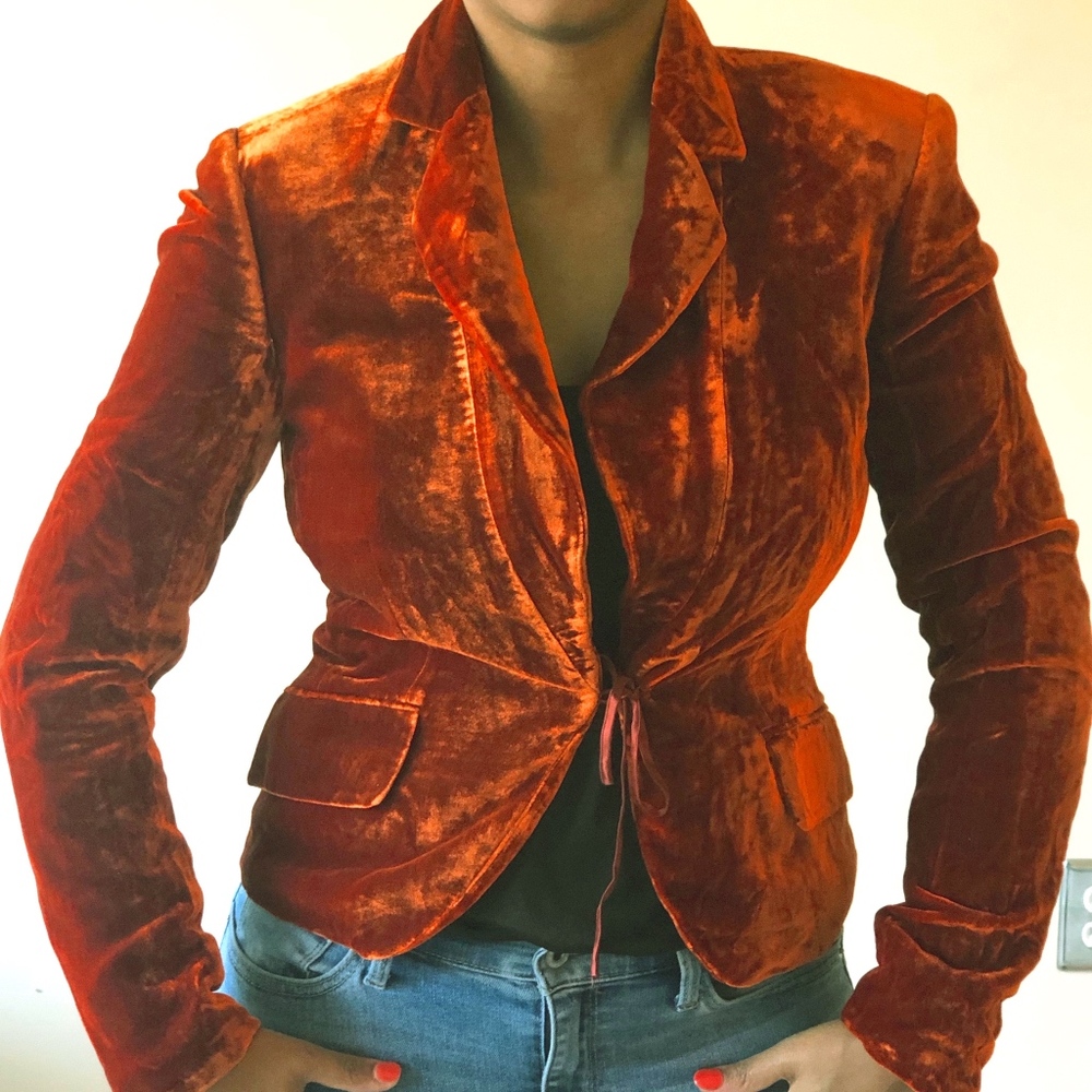 Woman's Anne Klein Suit Mustard Orange Blazer HOT